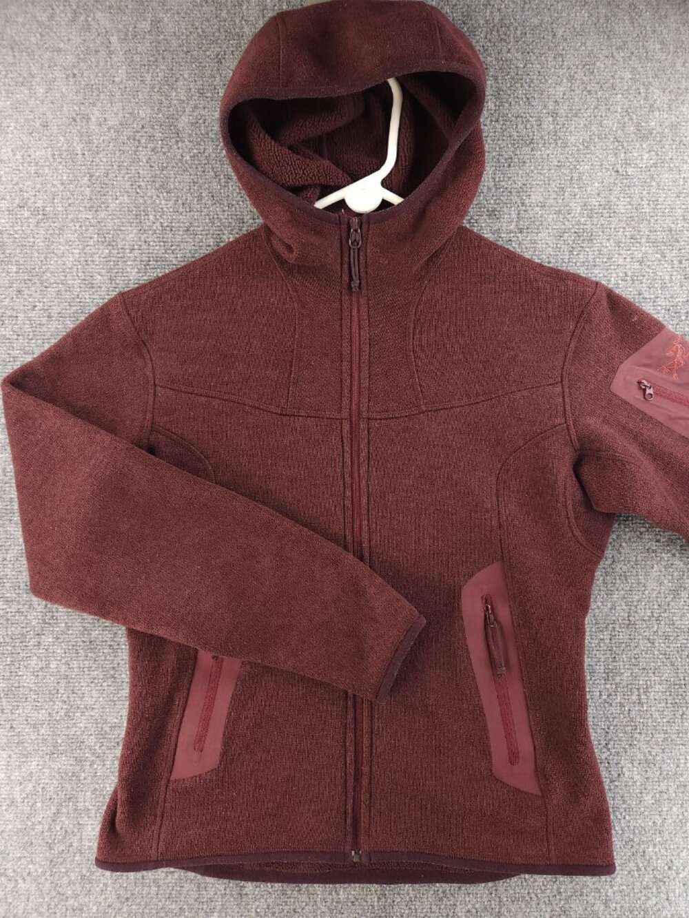 Arc'teryx POLARTEC Fleece Red Medium Logo Jacket Womens Polyester Outdoors